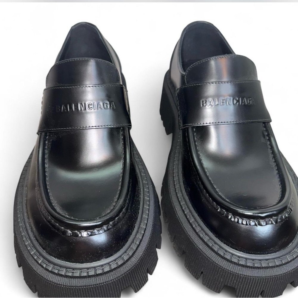 Balenciaga Black Chunky Platform Loafers